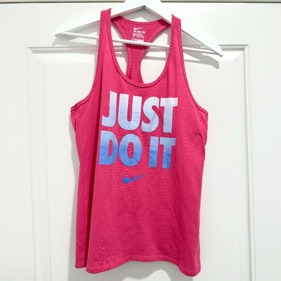 Nike The Athletic Cut Nike Tee Womens Pink Sleeveless Tank Top Logo - Medium - Picture 1 of 7